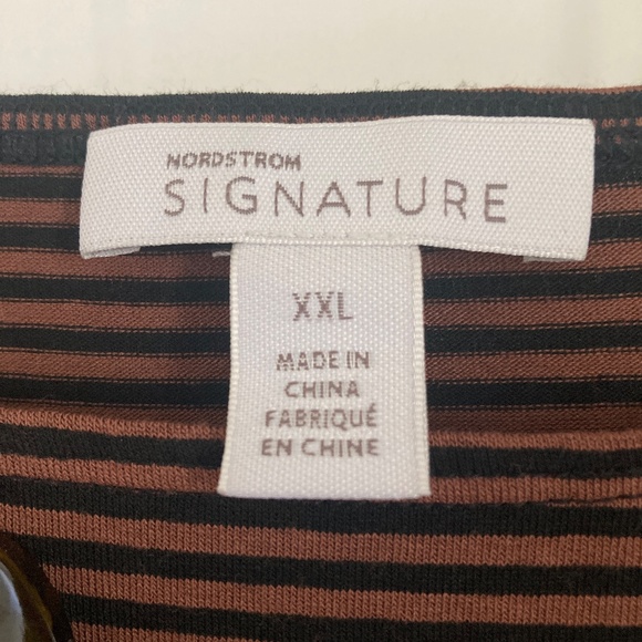 NORDSTROM Signature Boat Neck Bateau Striped Knit Tee Shirt Top NWT - Picture 8 of 9